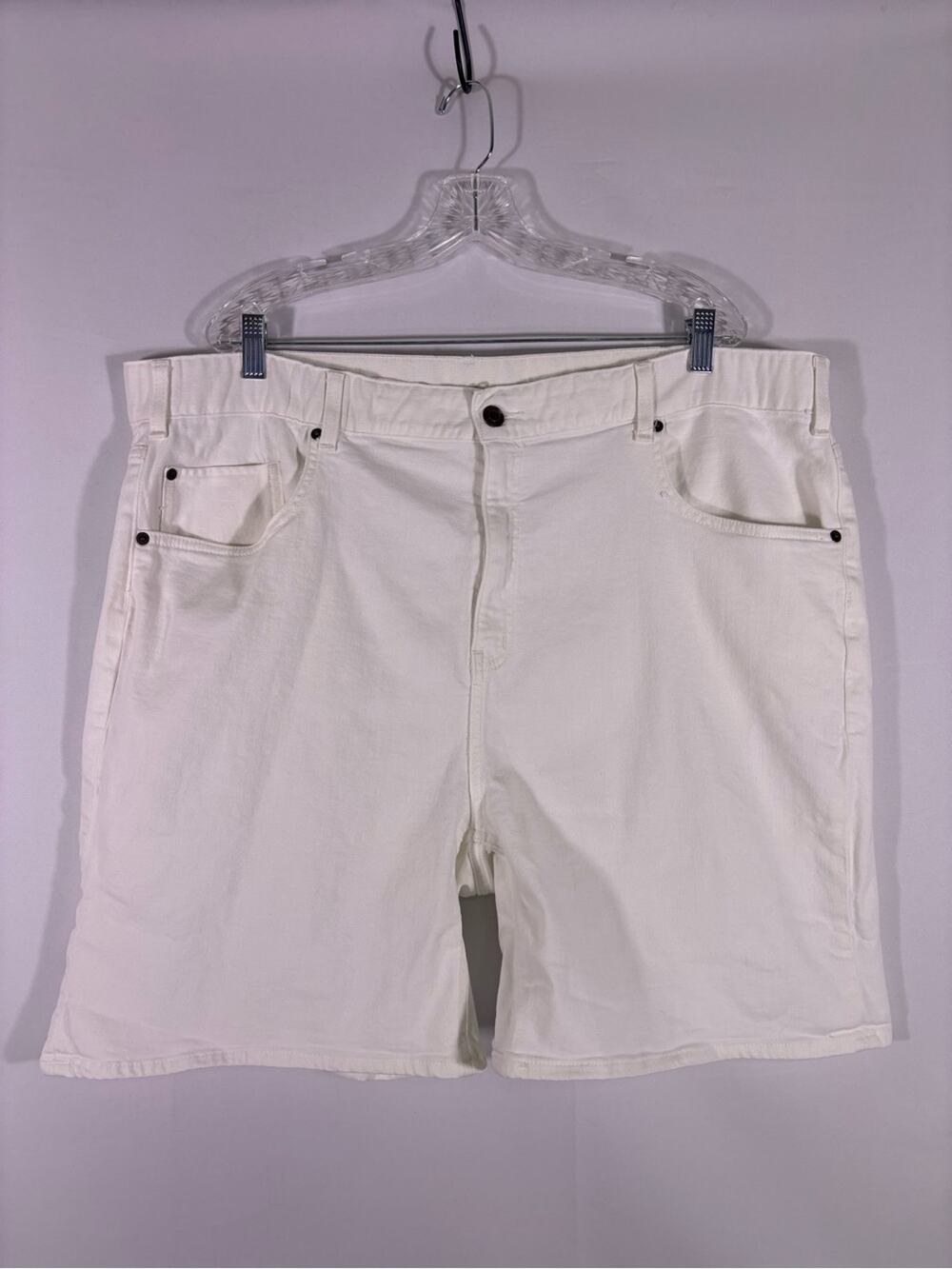 Eddie Bauer Boyfriend Fit White Bermuda Shorts Plus Size 22W Stretch 0109
